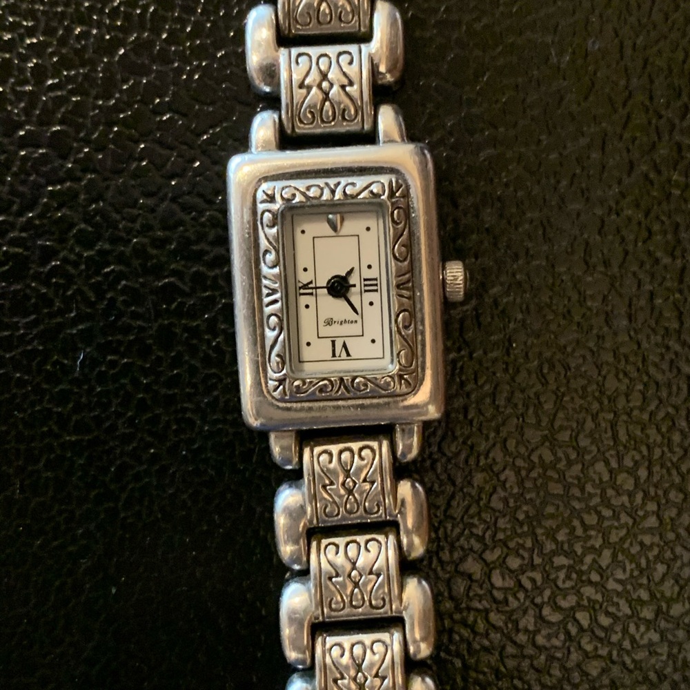 Brighton watch with black leather strap